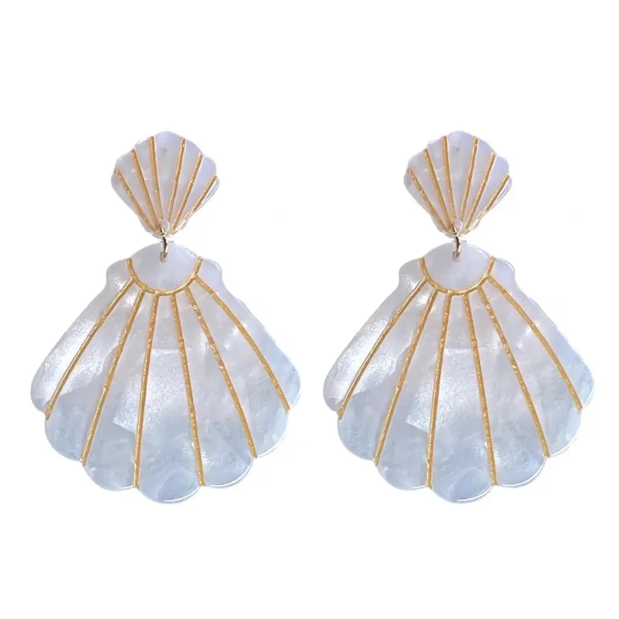 White Tortoise Shell Earrings