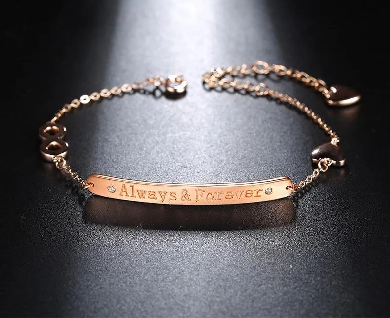 Women's Rose Gold & Silver Color Bracelet with Micro Paved CZ