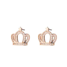 Zircon Hollow Crown Silver Studs Earrings for Women