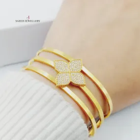 Zircon Studded Fancy Bangle Bracelet